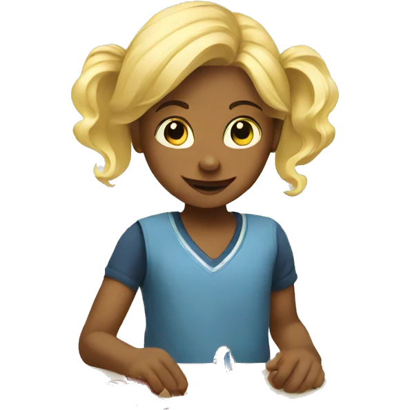blonde children playing with toys at school emoji