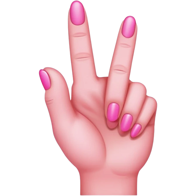 Pink middle finger emoji
