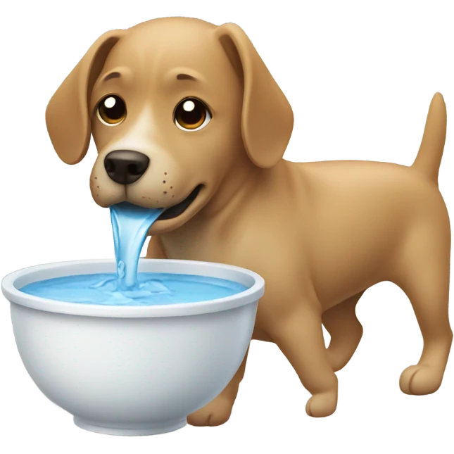Dog drinking emoji