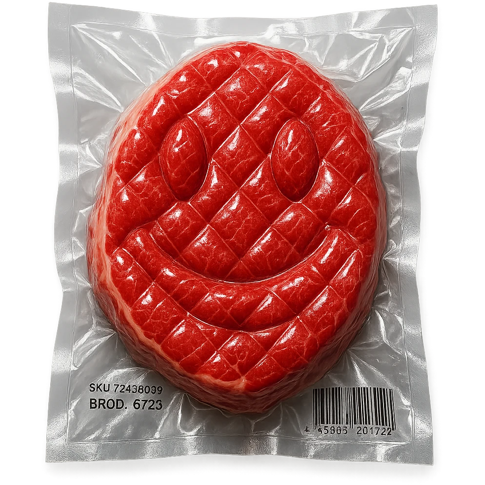 diamond-textured meat steak, shiny and inflated, no background emoji