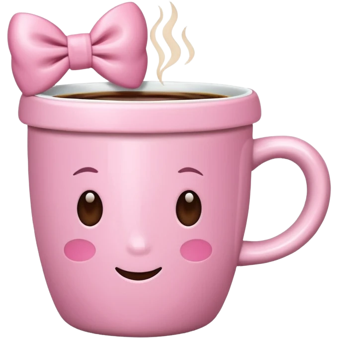 Pink coffee cup with bow  emoji