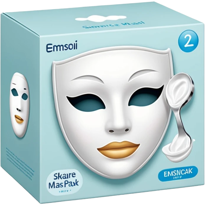 a beauty producd box of skincare white mask pack emoji