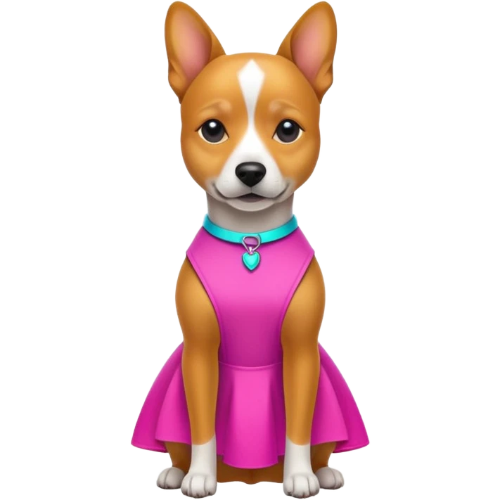 DOG wearring neon fashion dress emoji