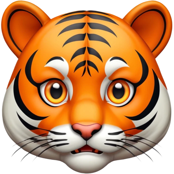 scared terrified tiger face with wide eyes for Twitch emote emoji