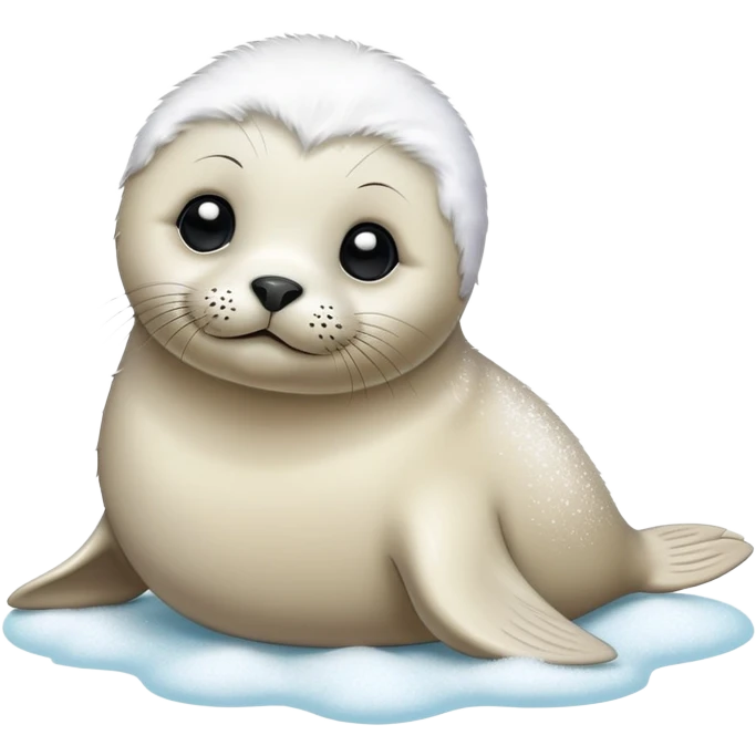 Baby seal is sprinkling powder emoji