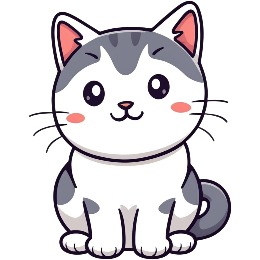 British short-hair cat with a silly face emoji