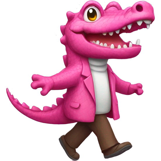 walking pink crocodile emoji