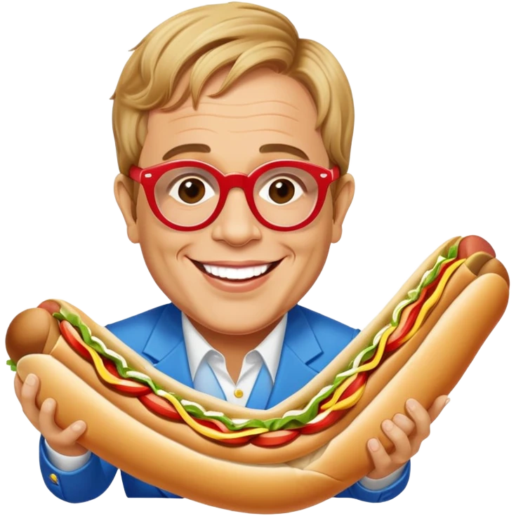 elton john eating a foot long sub emoji