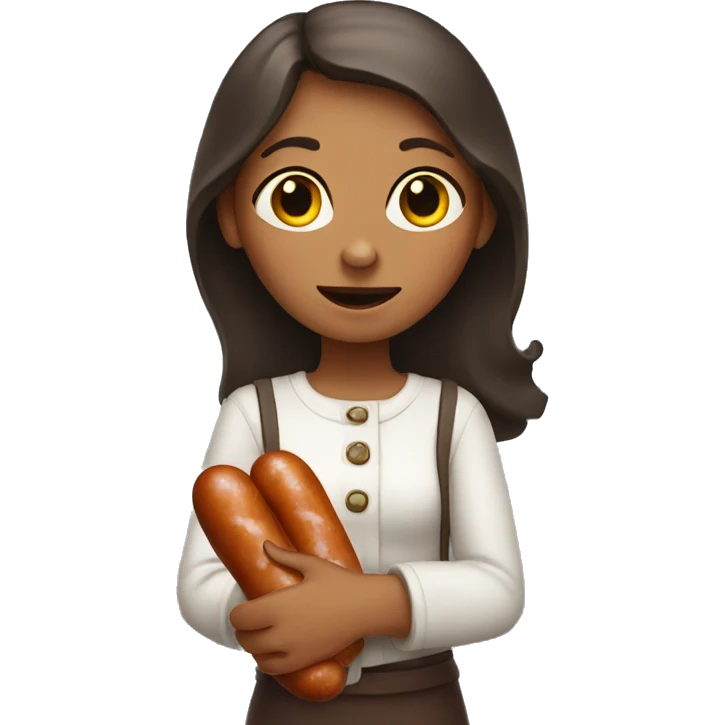 girl with a sausage in her hand  emoji
