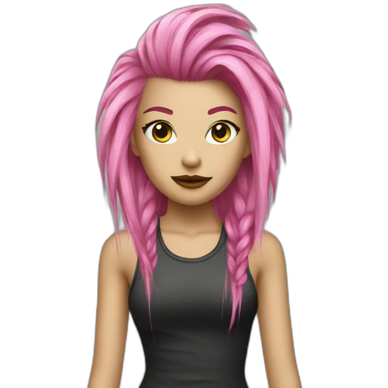 woman punk hair pink emoji