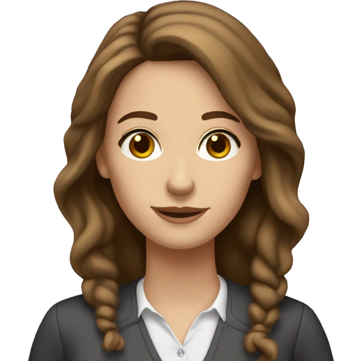 white tall alabama woman teacher with brown hair and hazel eyes emoji