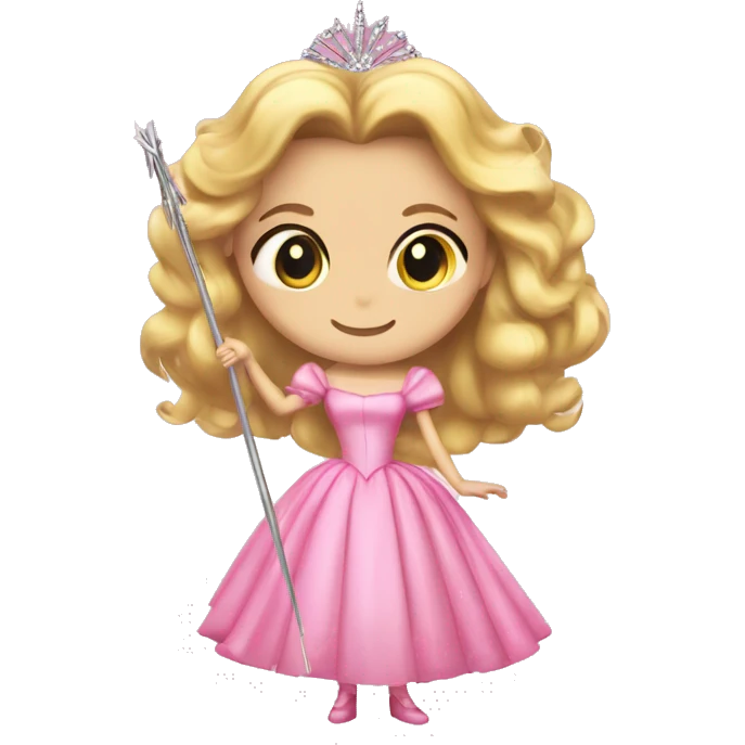 Glinda the good from Wicked in her  iconic pink dress and her wand emoji