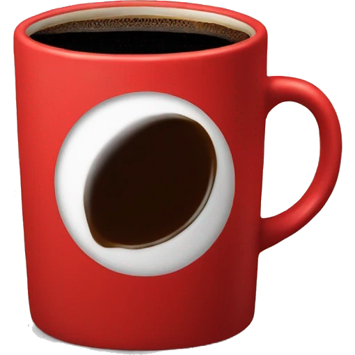 Red mug of black coffee  emoji