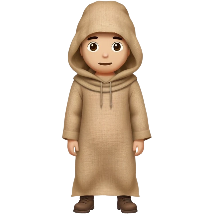 man with burlap sack over head full body standing emoji
