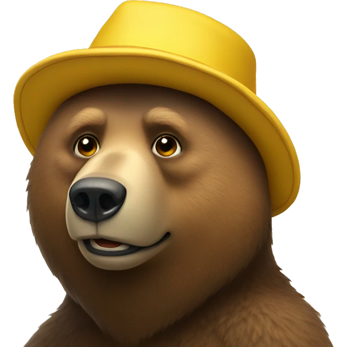 A bear wearing a yellow hat  emoji