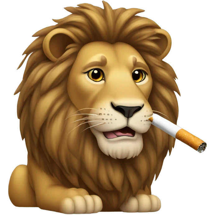 Lion smoking emoji