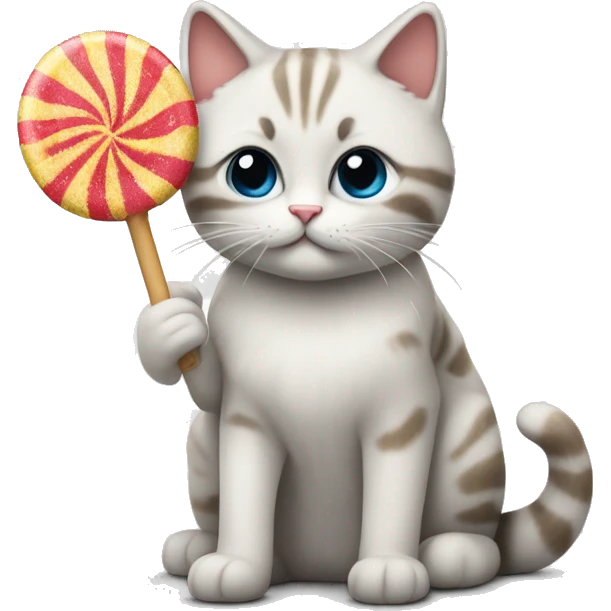 Kat die een lolly eet en blij is emoji