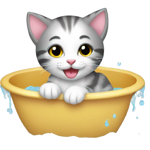 kitten bathing emoji