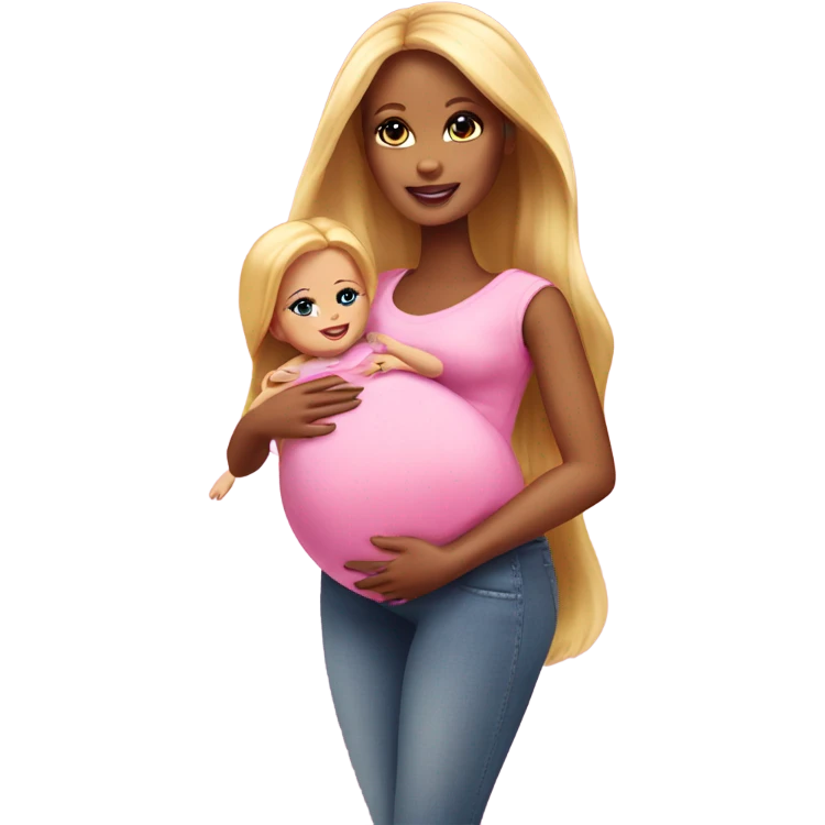 Pregnant Barbie having a baby emoji