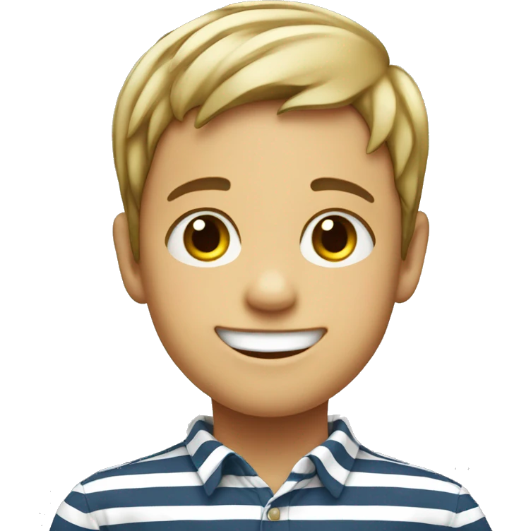 smiling boy in striped shirt emoji