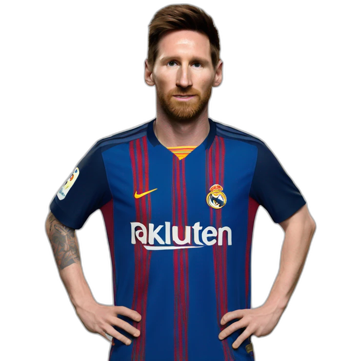 Messi wwaring real madrid shirt emoji
