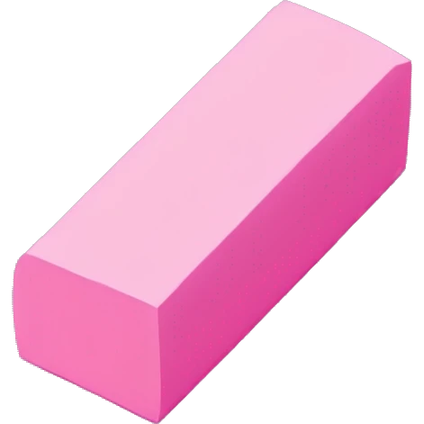 flat pink eraser parallelogram isometric emoji