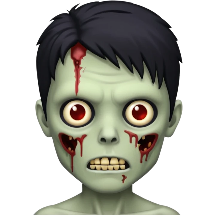 🧟‍♂️ with black scene hair and a little more human looking emoji