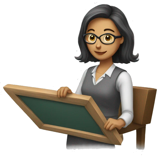 Una profesora con una pizarra  emoji