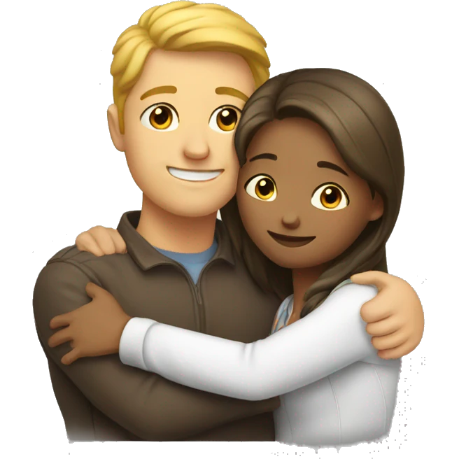 guy and girl hugging  emoji