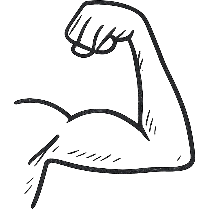 skinny arm flexing its muscle emoji