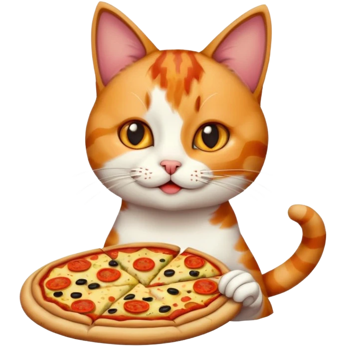 A cat eating pizza emoji