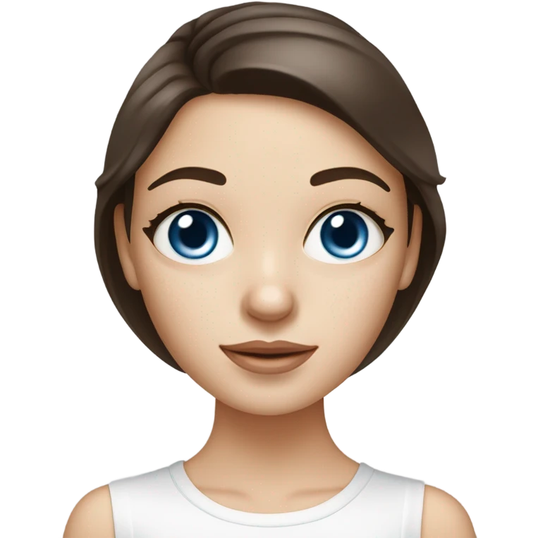 Skin care cream under eyes on white freackles skin of a brunett blue eyes girl  emoji