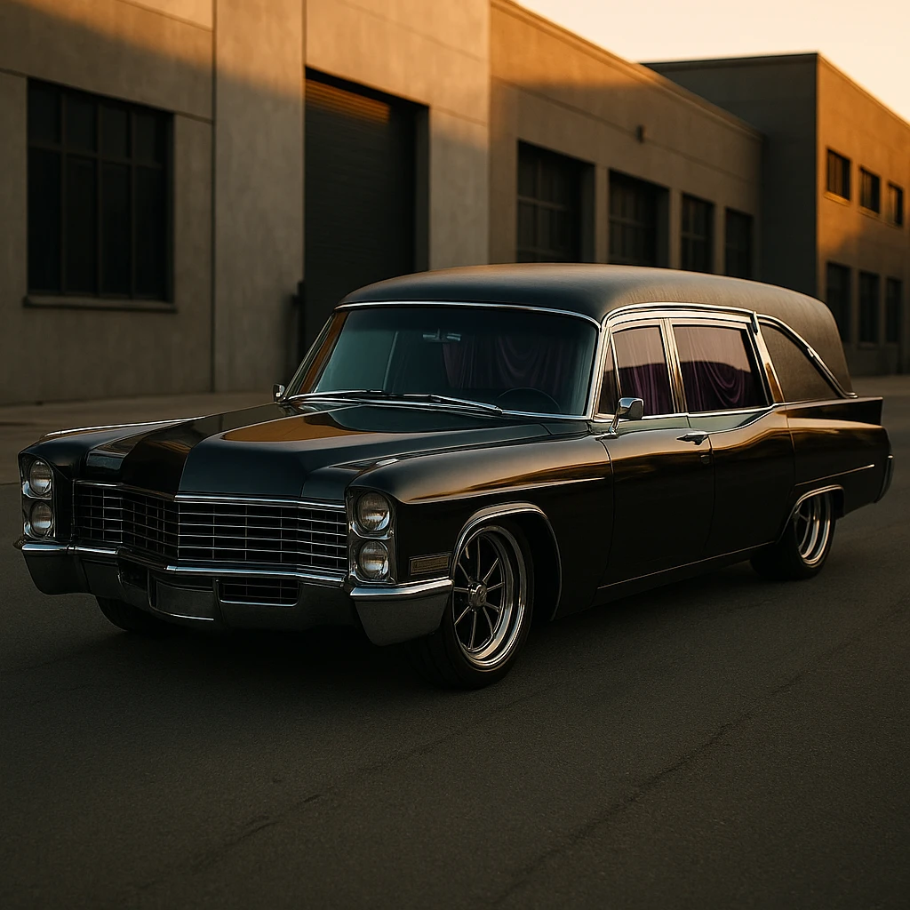 a cool hearse car, stylish and unique emoji
