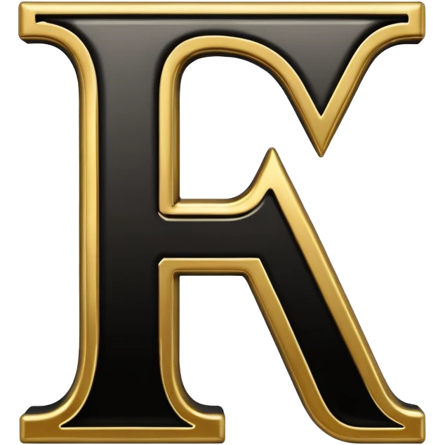 letter H in black and gold emoji