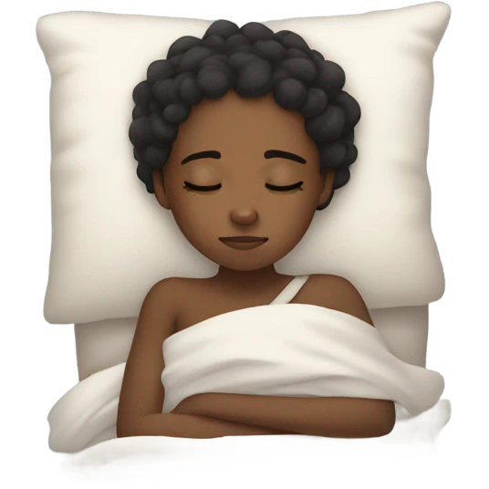 Black girl sleeping comfortably  emoji