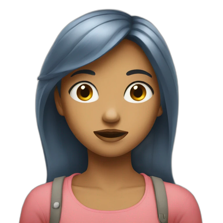 Fille qui regarde mal emoji