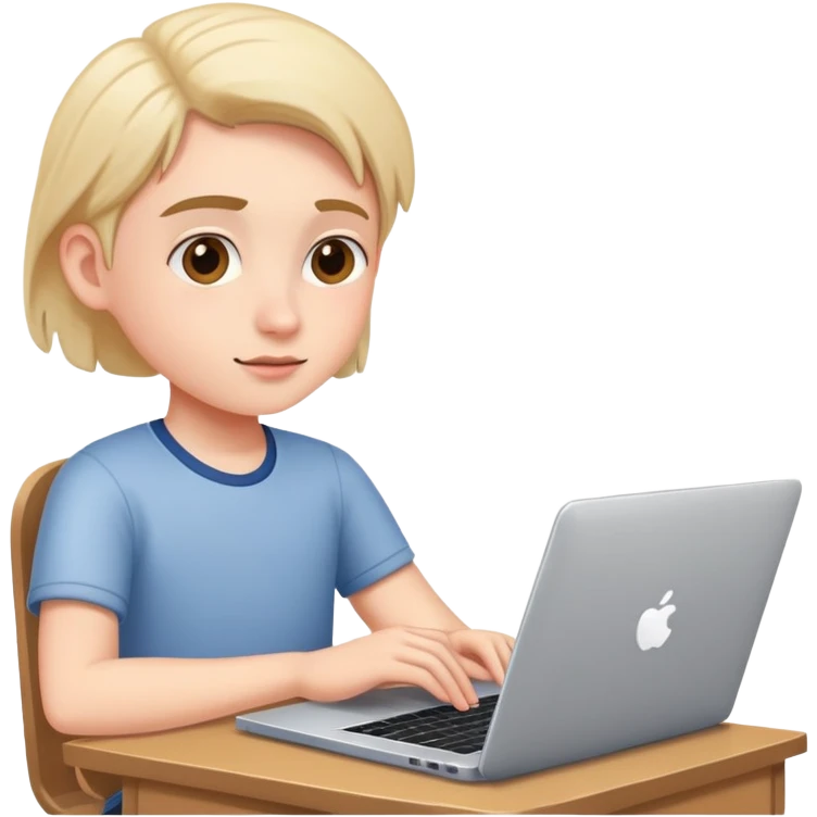 a student at a laptop at home emoji