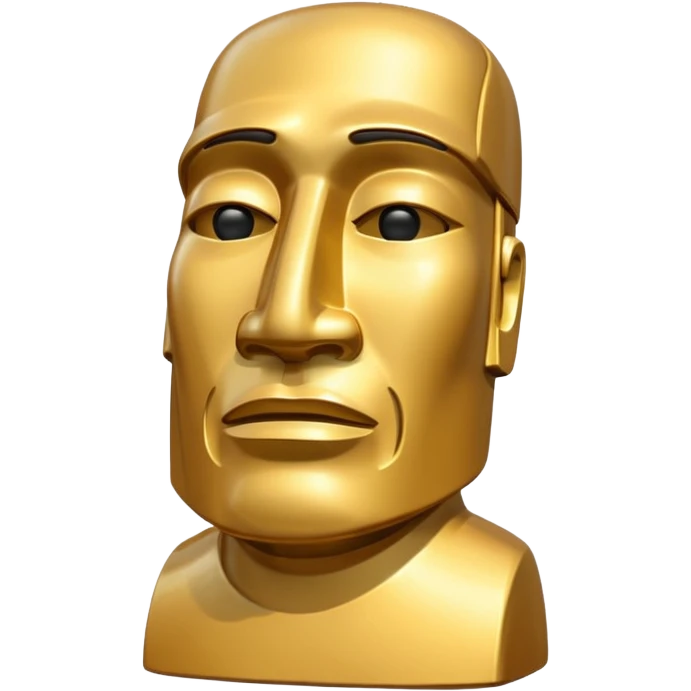 Golden Moai Slightly sideways view emoji