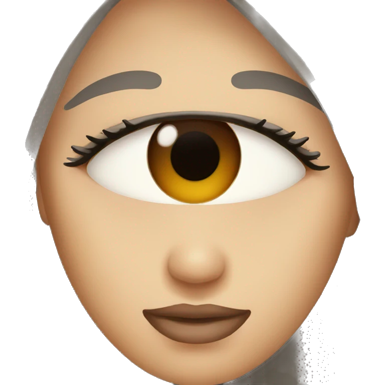 dark brown eye of a woman, only eye emoji emoji