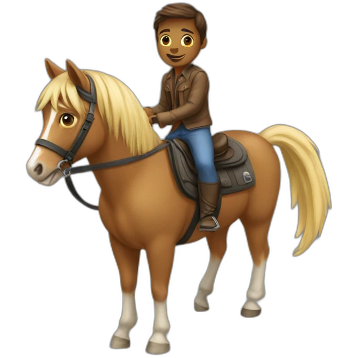 Chat sur un poney  emoji