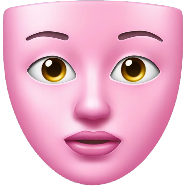 Moisturizing hydrogel face mask pink with slits for eyes, lips and nose  emoji