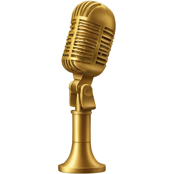 Man speaking into golden microphone  emoji
