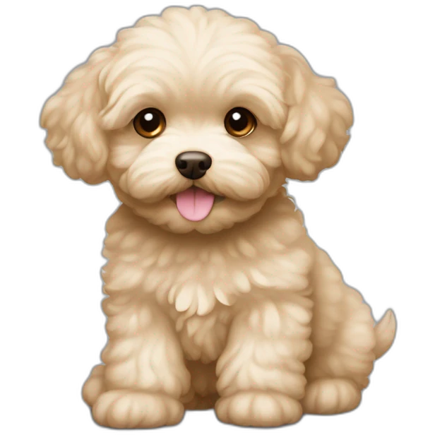 very light beige middle maltipoo with light brown ear emoji