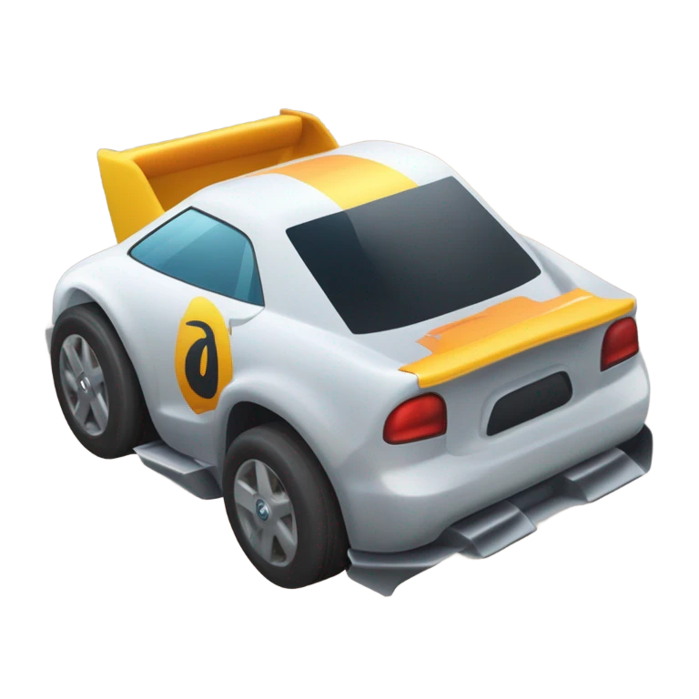 um carro de corrida correndo em cima do planeta terra emoji