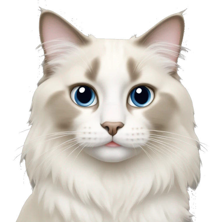 white and beige ragdoll cat emoji