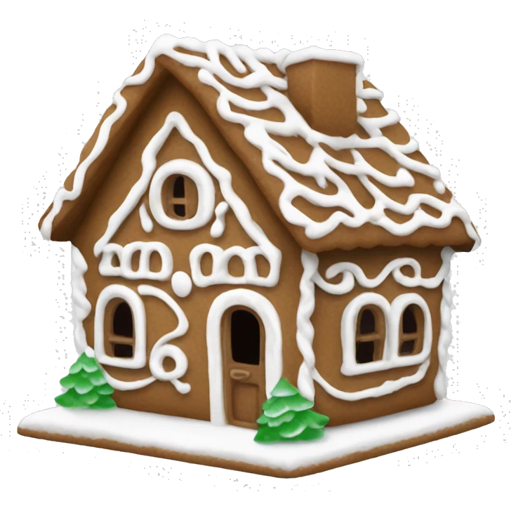 Small gingerbread house with only white details simple emoji
