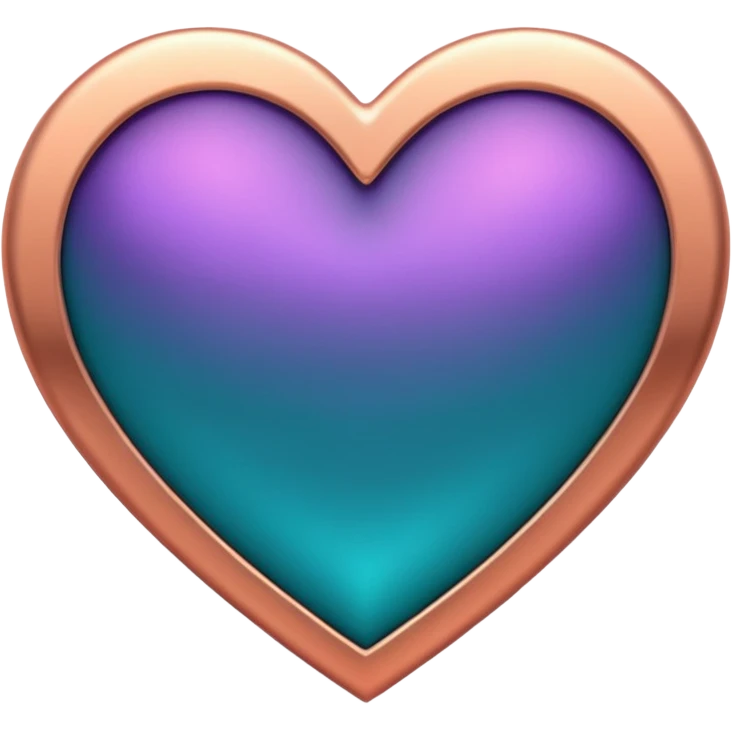 I need a teal, orange , purple, and rose gold Heart emoji  emoji