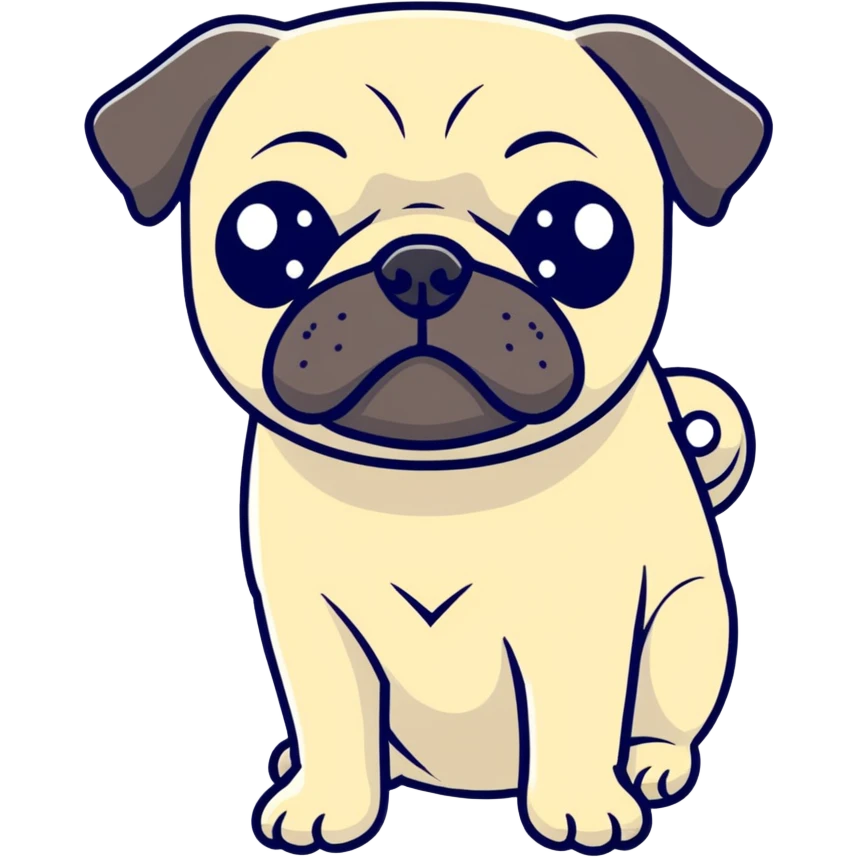 Pug negro emoji