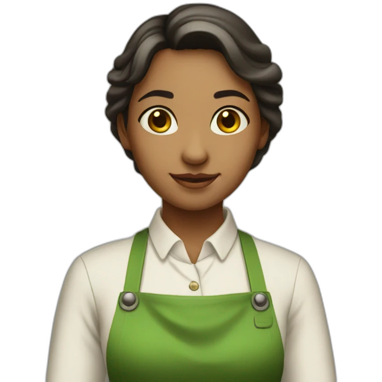Candlemaker girl in green apron  emoji