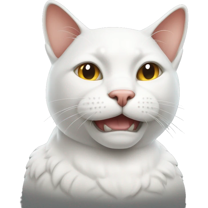 Muscular white cat soccer emoji